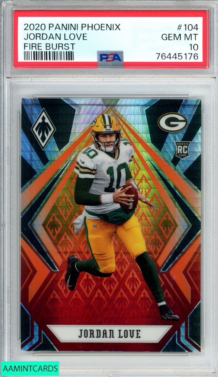 2020 PANINI PHOENIX JORDAN LOVE #104 FIRE BURST ROOKIE RC PSA 10 GEM MT 76445176